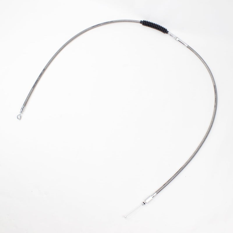 PJMTCUSTOM Chrome Silver Stainless Steel Braided Clutch Cable Fits For Harley Davidson Softail Dyna Sportster Touring Throttle by Cable Models (71.0" Long) - Image 3